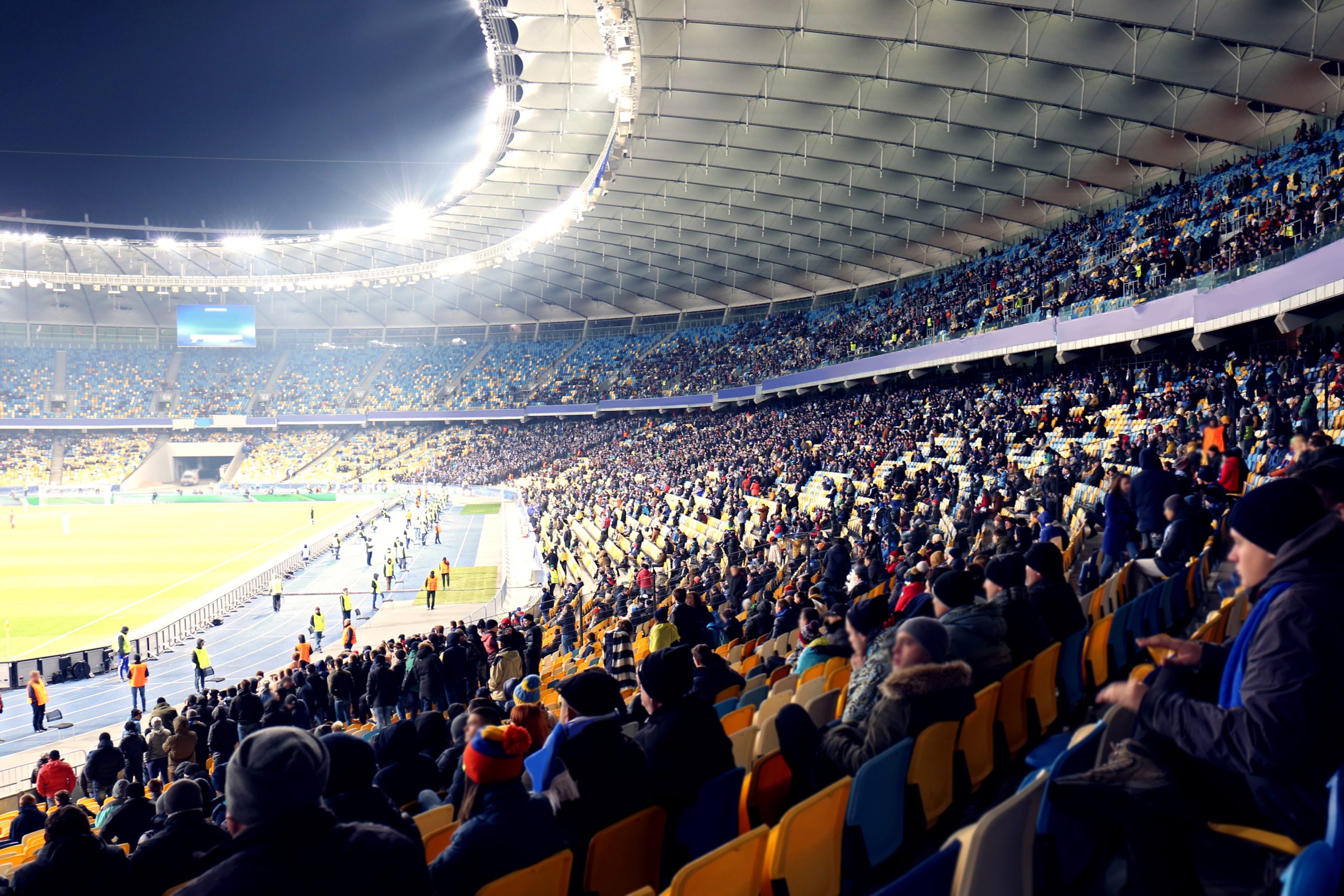 Football fans in a stadium